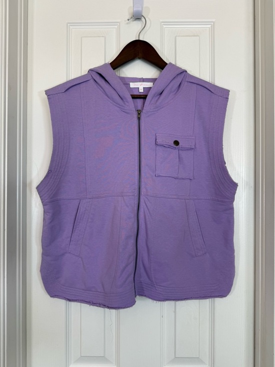Ces Femme Tops - Ces Femme Lavender Zip-Up Hoodie Vest Size M
